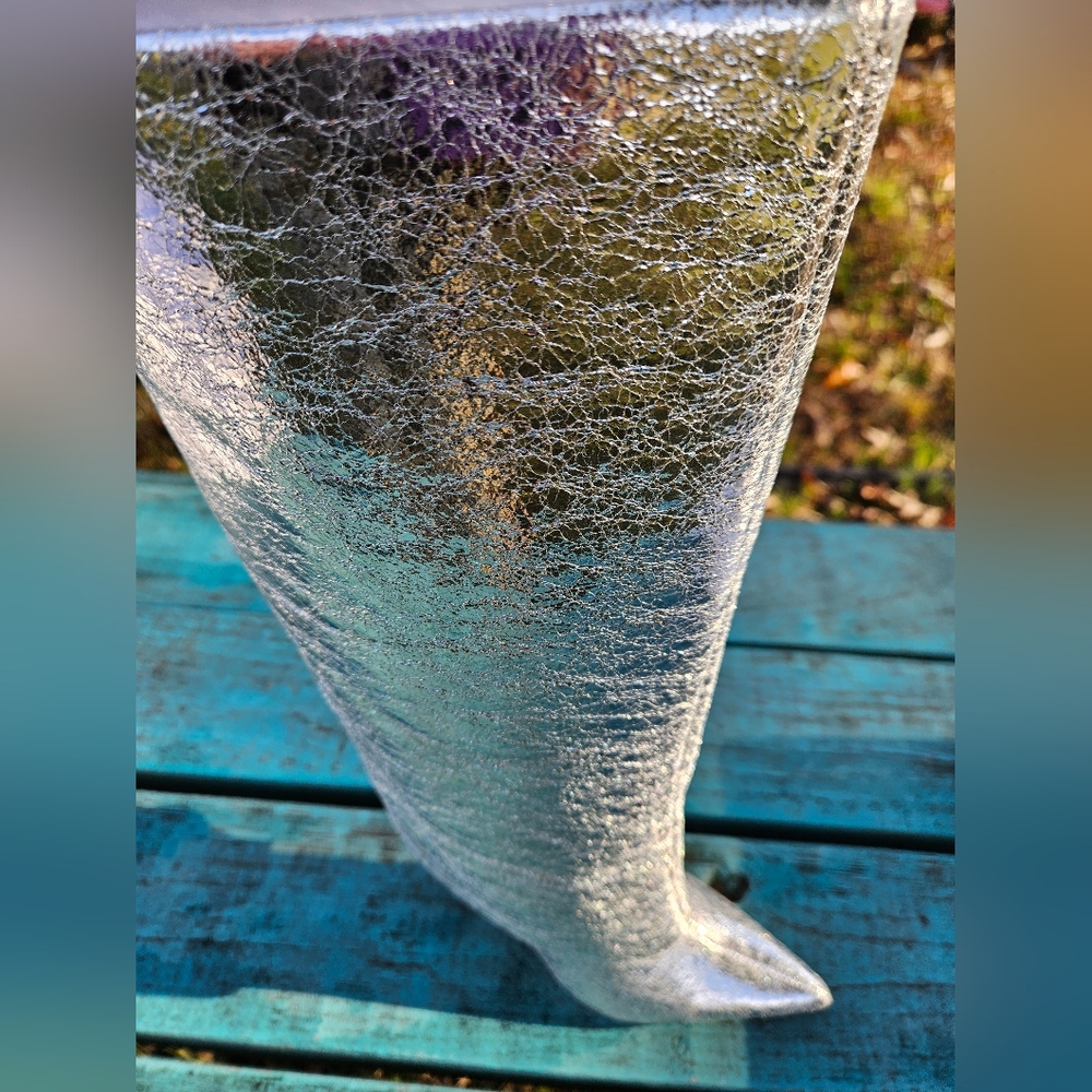 The Drop Silver Crackle Fold Over Boots - Picture 8 of 10